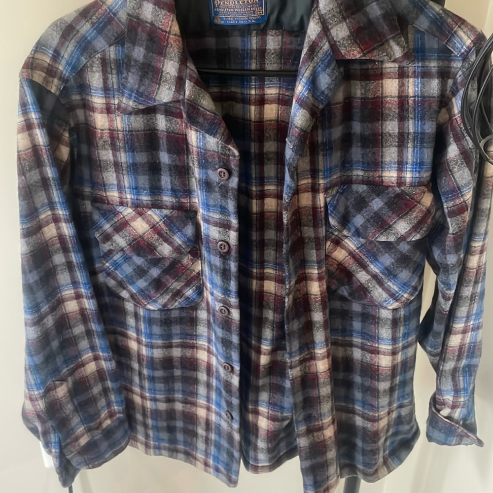 Wool pendleton button down shirt